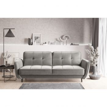 Canapea extensibila 3 locuri ELTAP, SO-BEL-03NU, Bellis, 220x90x83 cm, lemn/poliester, gri deschis
