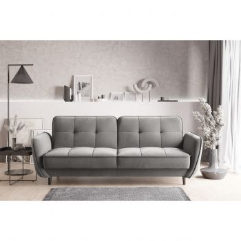 Canapea extensibila 3 locuri ELTAP, SO-BEL-04GO, Bellis, 220x90x83 cm, lemn/poliester, gri deschis