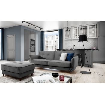 Canapea extensibila 3 locuri ELTAP, SO-BEL-04NU, Bellis, 220x90x83 cm, lemn/poliester, gri
