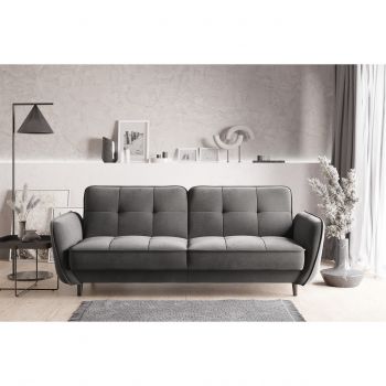 Canapea extensibila 3 locuri ELTAP, SO-BEL-05GO, Bellis, 220x90x83 cm, lemn/poliester, gri
