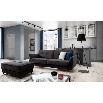 Canapea extensibila 3 locuri ELTAP, SO-BEL-05LO, Bellis, 220x90x83 cm, lemn/poliester, gri inchis