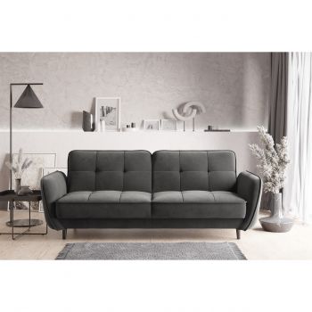 Canapea extensibila 3 locuri ELTAP, SO-BEL-06LO, Bellis, 220x90x83 cm, lemn/poliester, gri inchis