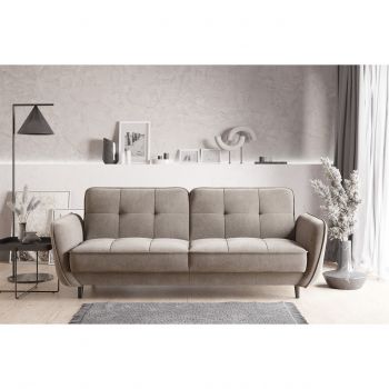 Canapea extensibila 3 locuri ELTAP, SO-BEL-07PO, Bellis, 220x90x83 cm, lemn/poliester, bej
