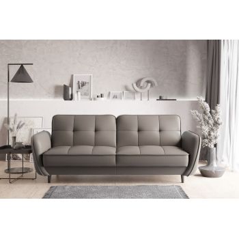 Canapea extensibila 3 locuri ELTAP, SO-BEL-07SAV, Bellis, 220x90x83 cm, lemn/poliester, gri inchis