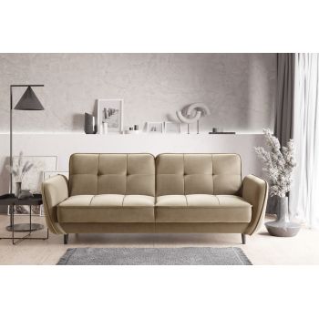 Canapea extensibila 3 locuri ELTAP, SO-BEL-20NU, Bellis, 220x90x83 cm, lemn/poliester, maro deschis