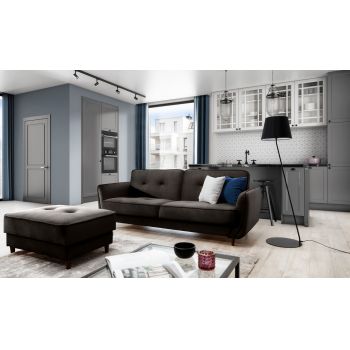 Canapea extensibila 3 locuri ELTAP, SO-BEL-22NU, Bellis, 220x90x83 cm, lemn/poliester, maro inchis