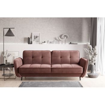 Canapea extensibila 3 locuri ELTAP, SO-BEL-24LU, Bellis, 220x90x83 cm, lemn/poliester, roz
