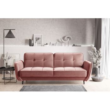 Canapea extensibila 3 locuri ELTAP, SO-BEL-24NU, Bellis, 220x90x83 cm, lemn/poliester, roz