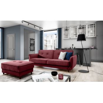 Canapea extensibila 3 locuri ELTAP, SO-BEL-25LO, Bellis, 220x90x83 cm, lemn/poliester, burgundy