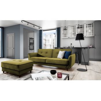 Canapea extensibila 3 locuri ELTAP, SO-BEL-33NU, Bellis, 220x90x83 cm, lemn/poliester, verde olive