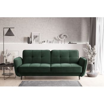 Canapea extensibila 3 locuri ELTAP, SO-BEL-35LO, Bellis, 220x90x83 cm, lemn/poliester, verde inchis