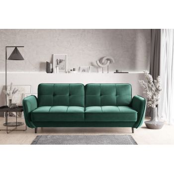 Canapea extensibila 3 locuri ELTAP, SO-BEL-35NU, Bellis, 220x90x83 cm, lemn/poliester, verde