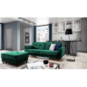 Canapea extensibila 3 locuri ELTAP, SO-BEL-37MO, Bellis, 220x90x83 cm, lemn/poliester, verde deschis
