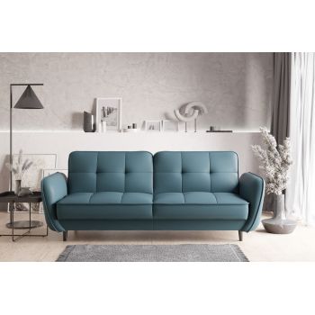 Canapea extensibila 3 locuri ELTAP, SO-BEL-38SAV, Bellis, 220x90x83 cm, lemn/poliester, albastru