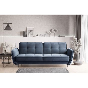 Canapea extensibila 3 locuri ELTAP, SO-BEL-40GO, Bellis, 220x90x83 cm, lemn/poliester, albastru