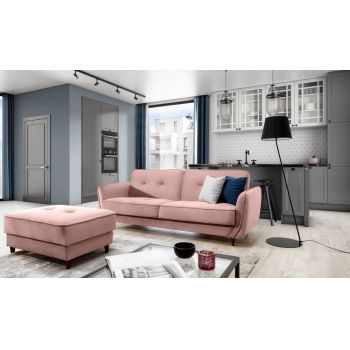 Canapea extensibila 3 locuri ELTAP, SO-BEL-63MO, Bellis, 220x90x83 cm, lemn/poliester, roz