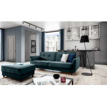 Canapea extensibila 3 locuri ELTAP, SO-BEL-76MO, Bellis, 220x90x83 cm, lemn/poliester, verde inchis