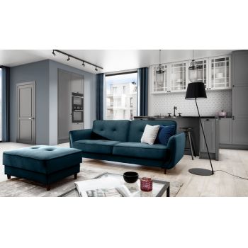 Canapea extensibila 3 locuri ELTAP, SO-BEL-77MO, Bellis, 220x90x83 cm, lemn/poliester, albastru