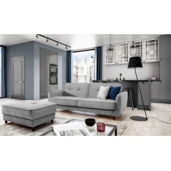 Canapea extensibila 3 locuri ELTAP, SO-BEL-84MO, Bellis, 220x90x83 cm, lemn/poliester, gri deschis