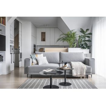 Canapea extensibila 4 locuri ELTAP, SO-DAL-04VE, Dalia, 248x84x95 cm, lemn/poliester, gri deschis