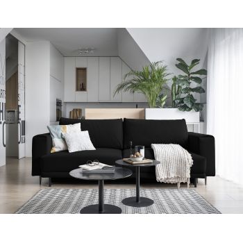 Canapea extensibila 4 locuri ELTAP, SO-DAL-10VE, Dalia, 248x84x95 cm, lemn/poliester, negru