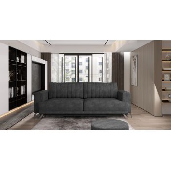 Canapea extensibila 4 locuri ELTAP, SO-ELI-06LE, Elise, 250x95x90 cm, lemn/poliester, gri inchis