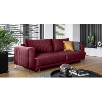 Canapea extensibila 4 locuri ELTAP, SO-ELI-25LO, Elise, 250x95x90 cm, lemn/poliester, rosu