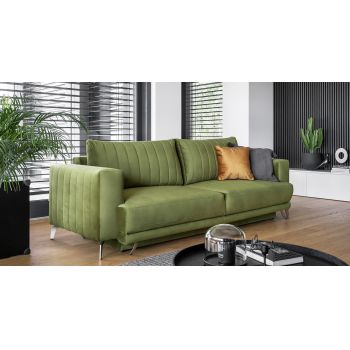 Canapea extensibila 4 locuri ELTAP, SO-ELI-33LO, Elise, 250x95x90 cm, lemn/poliester, verde olive