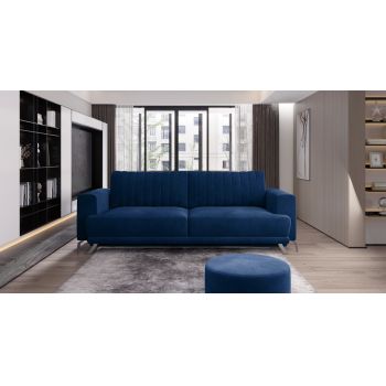 Canapea extensibila 4 locuri ELTAP, SO-ELI-40LU, Elise, 250x95x90 cm, lemn/poliester, albastru inchis