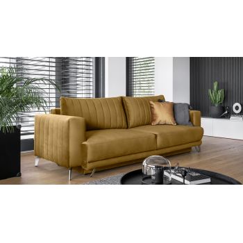 Canapea extensibila 4 locuri ELTAP, SO-ELI-45LO, Elise, 250x95x90 cm, lemn/poliester, mustar