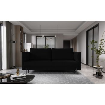 Canapea extensibila 4 locuri ELTAP, SO-REV-10VE, Revi, 215x98x92 cm, lemn/poliester, negru