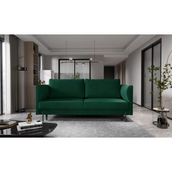 Canapea extensibila 4 locuri ELTAP, SO-REV-35NU, Revi, 215x98x92 cm, lemn/poliester, verde inchis