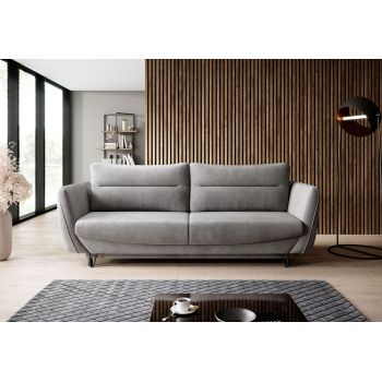 Canapea extensibila 4 locuri ELTAP, SO-SIL-03NU, Silva, 236x95x90 cm, lemn/poliester, gri deschis