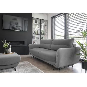 Canapea extensibila 4 locuri ELTAP, SO-SIL-04VE, Silva, 236x95x90 cm, lemn/poliester, gri