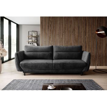 Canapea extensibila 4 locuri ELTAP, SO-SIL-06NU, Silva, 236x95x90 cm, lemn/poliester, gri inchis