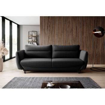 Canapea extensibila 4 locuri ELTAP, SO-SIL-10FL, Silva, 236x95x90 cm, lemn/poliester, negru