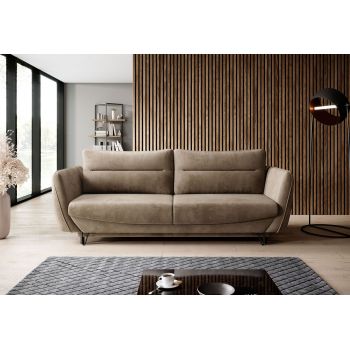Canapea extensibila 4 locuri ELTAP, SO-SIL-20NU, Silva, 236x95x90 cm, lemn/poliester, maro deschis