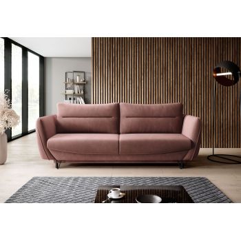 Canapea extensibila 4 locuri ELTAP, SO-SIL-24LU, Silva, 236x95x90 cm, lemn/poliester, roz inchis