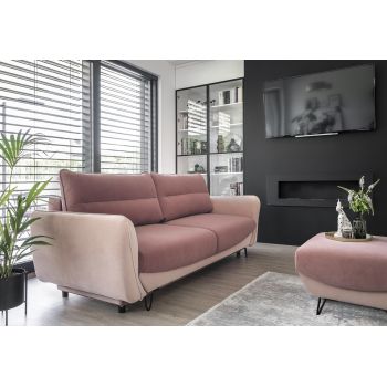 Canapea extensibila 4 locuri ELTAP, SO-SIL-24VE-61MAT, Silva, 236x95x90 cm, lemn/poliester, roz