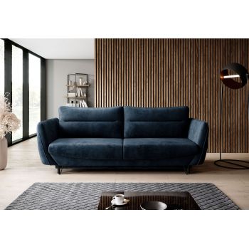 Canapea extensibila 4 locuri ELTAP, SO-SIL-40NU, Silva, 236x95x90 cm, lemn/poliester, albastru inchis