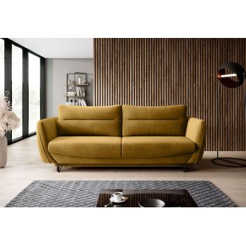 Canapea extensibila 4 locuri ELTAP, SO-SIL-45LO, Silva, 236x95x90 cm, lemn/poliester, mustar
