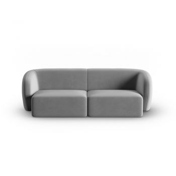 Canapea gri cu tapițerie din catifea 188 cm Paolo – Milo Casa