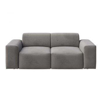 Canapea gri cu tapițerie din catifea reiată 205 cm Villet – Rodier
