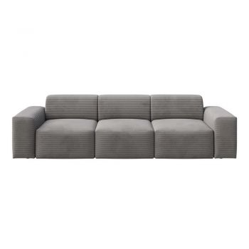 Canapea gri cu tapițerie din catifea reiată 285 cm Villet – Rodier