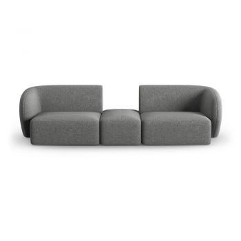 Canapea gri cu tapițerie din chenille 246 cm Paolo – Milo Casa
