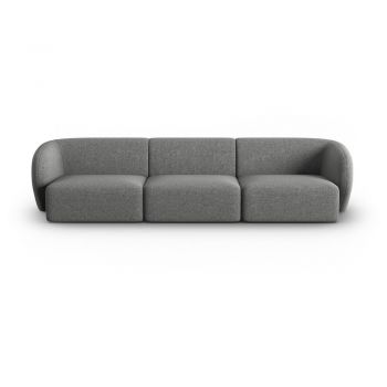 Canapea gri cu tapițerie din chenille 266 cm Paolo – Milo Casa