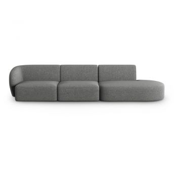 Canapea gri cu tapițerie din chenille cu colț pe partea stângă 311 cm Paolo – Milo Casa
