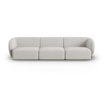 Canapea gri deschis cu tapițerie din chenille 266 cm Paolo – Milo Casa