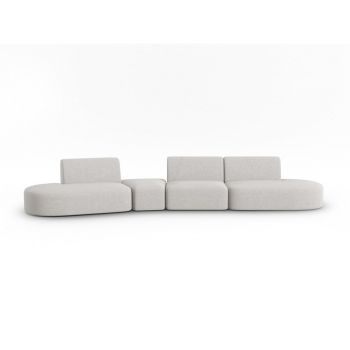 Canapea gri deschis cu tapițerie din chenille cu colț pe partea stângă 428 cm Paolo – Milo Casa