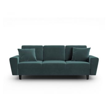 Canapea petrol extensibilă, cu spațiu de depozitare cu tapițerie din catifea 235 cm Kyoto – Cosmopolitan Design